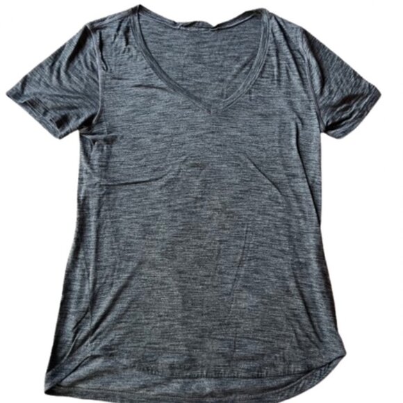 Lululemon Gray V-Neck Swiftly Tech Short Sleeve T-Shirt | Heathered Performance - Picture 1 of 6